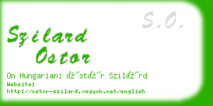 szilard ostor business card